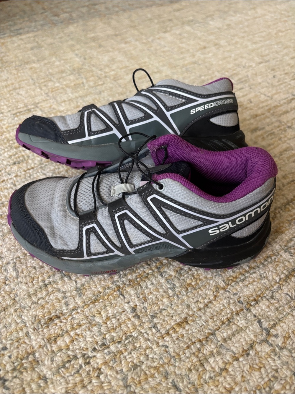 Salomon Kids Trail Sneakers - Gray and Purple